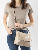 Cross Body Tas Felizia Leder Pieces Goud felizia 17116819-vue-porte